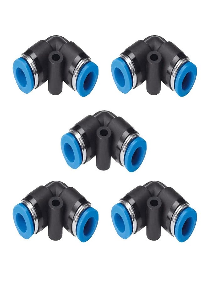 وصلة ضغط سريعة من نوع HOSEMART 6 مم × 6 مم تعمل بالهواء المضغوط (PU) بزاوية 90 درجة (عبوة من 5 قطع)